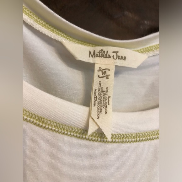 Beautiful soft Matilda Jane Womens tunic size medium ivory layered look green - Picture 2 of 6